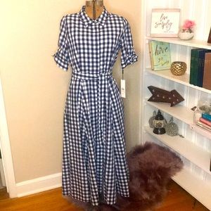 Calvin Klein Gingham Printed Maxi Dress